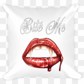 Bite Me Pillow - Vampire Fangs Png, Transparent Png - vampire fangs png