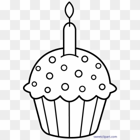 Birthday Candles Clipart Coloring - Cupcake Clipart Black And White, HD Png Download - birthday candles png