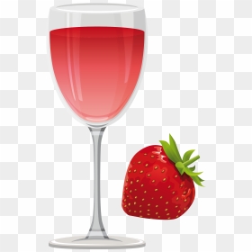 Red Wine White Wine Cocktail Clip Art - Strawberry Champagne Free Clipart, HD Png Download - drinks png