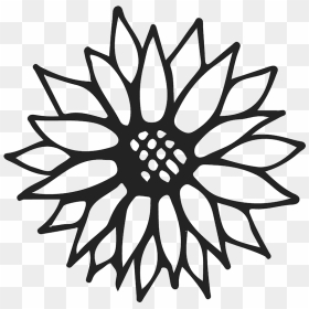 Sunflower Outline Rubber Stamp - Vector Drawing Sunflower Png, Transparent Png - flower outline png