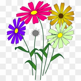 Cartoon Flowers Clipart, HD Png Download - flower outline png
