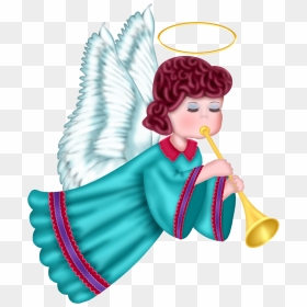 Cute Angel With Blue Robe Free Png Clipart Picture - Christmas Angel Png, Transparent Png - angels png