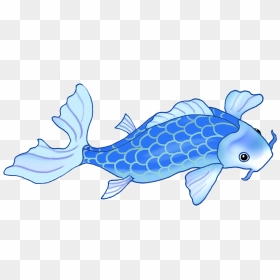 Very Blue Koi Fish Two - Koi, HD Png Download - koi fish png