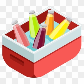 Red Cooler With Drinks - Clip Art, HD Png Download - drinks png