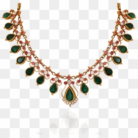 Ethnic Emerald Gold Necklace - Indian Hotspot San Ramon Menu, HD Png Download - gold chains png