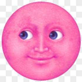Transparent Moon Emoji - Pink Moon Face Emoji, HD Png Download - moon emoji png