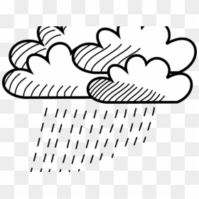 Cloud Clipart Sketch - Rainy Clipart Black And White Png, Transparent Png - rain cloud png