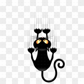 Cat Scratches Clipart Jpg Free Black Cat Cartoons Group - Black Cat Scratch Cartoon, HD Png Download - claw scratch png