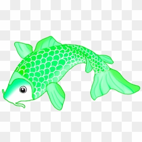Green Koi Fish Sketch - Koi Fish Fin Art, HD Png Download - koi fish png