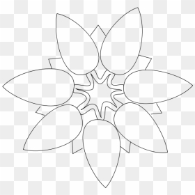 7 Petals Flower Outline Illustration - Outline 7 Petal Flower, HD Png Download - flower outline png