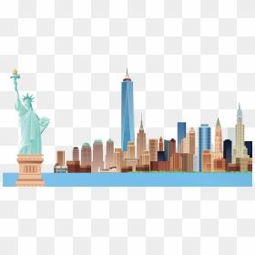 New York Buildings Line, HD Png Download - nyc skyline png