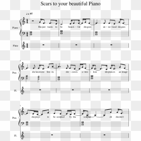 Scars To Your Beautiful Piano Sheet Music 1 Of 20 Pages - Scars To Your Beautiful Piano Notes, HD Png Download - scars png