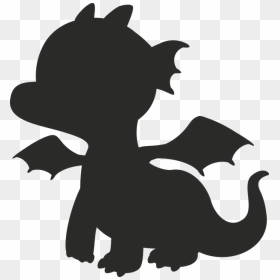 Cute Baby Dragon Silhouette, HD Png Download - dragon silhouette png