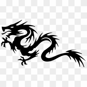 Line Art,art,silhouette - Chinese Dragon Clipart, HD Png Download - dragon silhouette png