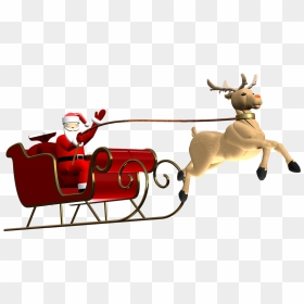 Santa And Rudolph Clip - Santa Claus Cart Png, Transparent Png - rudolph png