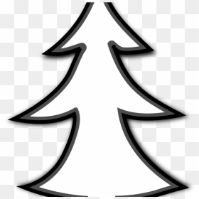 Tree Clipart Outline Clip Art Tree Outline Clipart - Black And White Simple Clipart Trees, HD Png Download - christmas tree clip art png