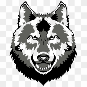 Black And White Wolf Drawing, HD Png Download - white wolf png