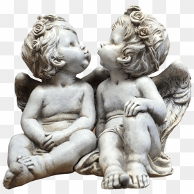 Pair Of Cherub Angels Clip Arts - Baby Angel Statue Png, Transparent Png - angels png