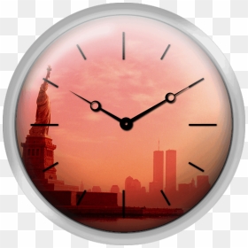 Usa New York City Statue Of Liberty City Skyline Toned - Sunset Clocks, HD Png Download - nyc skyline png