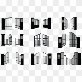 Open Gate Icons Vector - Clipart Gate Open, HD Png Download - gate png
