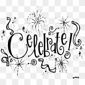 Celebrate Clipart Black And White, HD Png Download - celebration background free vector png