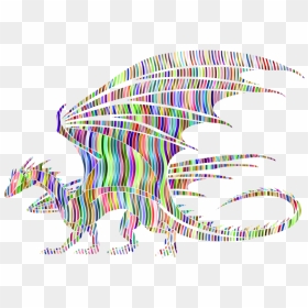 Dragon Silhouette Prismatic Color Pattern - Black And White Dragon Tattoo Drawing, HD Png Download - dragon silhouette png