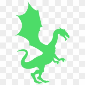Green Dragon Silhouette Clipart, HD Png Download - dragon silhouette png
