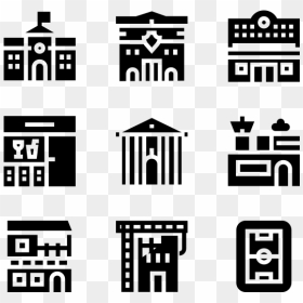 Types Of Houses Clipart Black And White, HD Png Download - building vector icon png