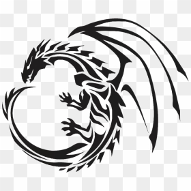 Dreamy Flying Dragon Tattoo Design - Dragon Tattoo Transparent Background, HD Png Download - dragon silhouette png