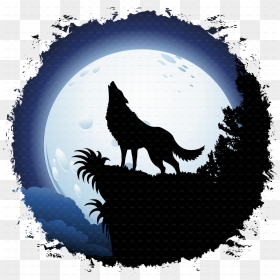 Wolf Howling At The Moon Clipart, HD Png Download - white wolf png