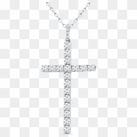 9ct White Gold Diamond Cross, HD Png Download - jewellery necklace png