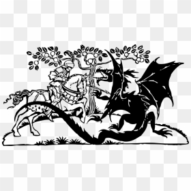 St George And The Dragon Clipart, HD Png Download - dragon silhouette png