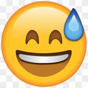 Whatsapp Sweat Emoji - Sweat Laugh Emoji, HD Png Download - whatsapp symbols png