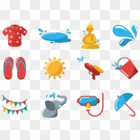 Songkran Vector Icons - Songkran Day Png, Transparent Png - celebration background free vector png