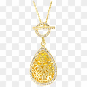 Amelia Yellow Gold Front - Italian Design Chain Pendant, HD Png Download - jewellery necklace png