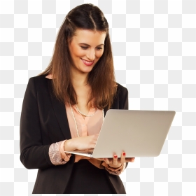 Smile Girl Laptop Png, Transparent Png - girl with laptop png