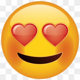 Smiley, HD Png Download - heart eye emoji png