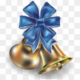 Transparent Christmas Bell Png - Blue Christmas Bells Clipart, Png Download - christmas bow png