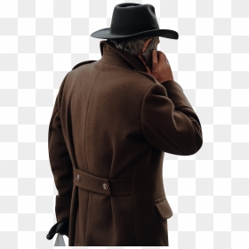 Man In Brown Jacket Backside - Man In Jacket Transparent Background, HD Png Download - person sitting in chair back view png