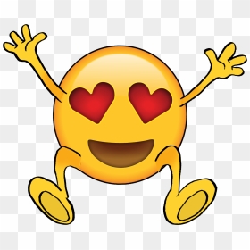 Face Emoji Png Transparent Jumping, Png Download - heart eye emoji png