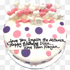 Birthday Cake With Tiny Little Hearts - Birthday Cake, HD Png Download - birthday cakes png