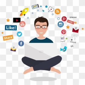 Social Media Digital Marketing Png Images - Digital Marketing Clipart Png, Transparent Png - person sitting in chair back view png