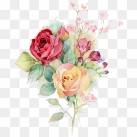 Watercolour Flowers Watercolor Painting Rose Art - Watercolor Bouquet Of Flowers Painting, HD Png Download - rose bunch png