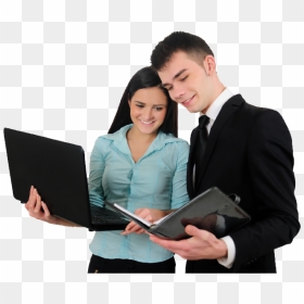 Aboutus Man Woman - Business Man And Woman Png, Transparent Png - girl with laptop png