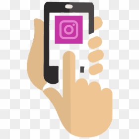 Instagram Phone Using Image - Instagram Hand Phone Png, Transparent Png - telefono png