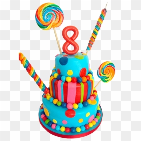 8th Birthday Cake Copy - Happy Birthday Cake 8, HD Png Download - birthday cakes png