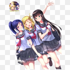 3 Anime Girl Best Friends - Three Anime Girl Best Friends, HD Png Download - anime png tumblr