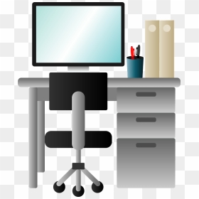 Office Desk Chair Clipart - 会社 デスク イラスト, HD Png Download - office table png