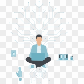 Sitting, HD Png Download - person sitting in chair back view png