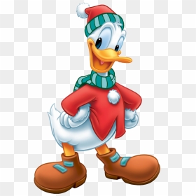 Winter Donald 2 - Donald Duck Christmas, HD Png Download - donald duck png